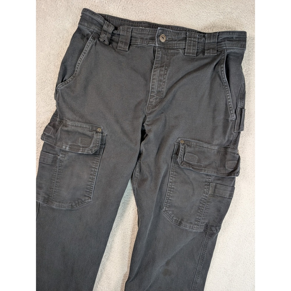 Duluth Trading Co Flex Fire Hose Cargo Pants Mens 32x32 Black Standard Fit Work